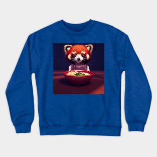 Kawaii Red Panda Eating Ramen Crewneck Sweatshirt